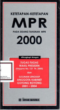 Ketetapan-ketetapan MPR pada sidang tahunan mpr 2000/